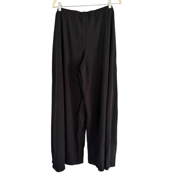 NWT OGL Bamboo Ponte Wrap Tie Palazzo Pants Black Pockets Size Medium - Picture 3 of 7